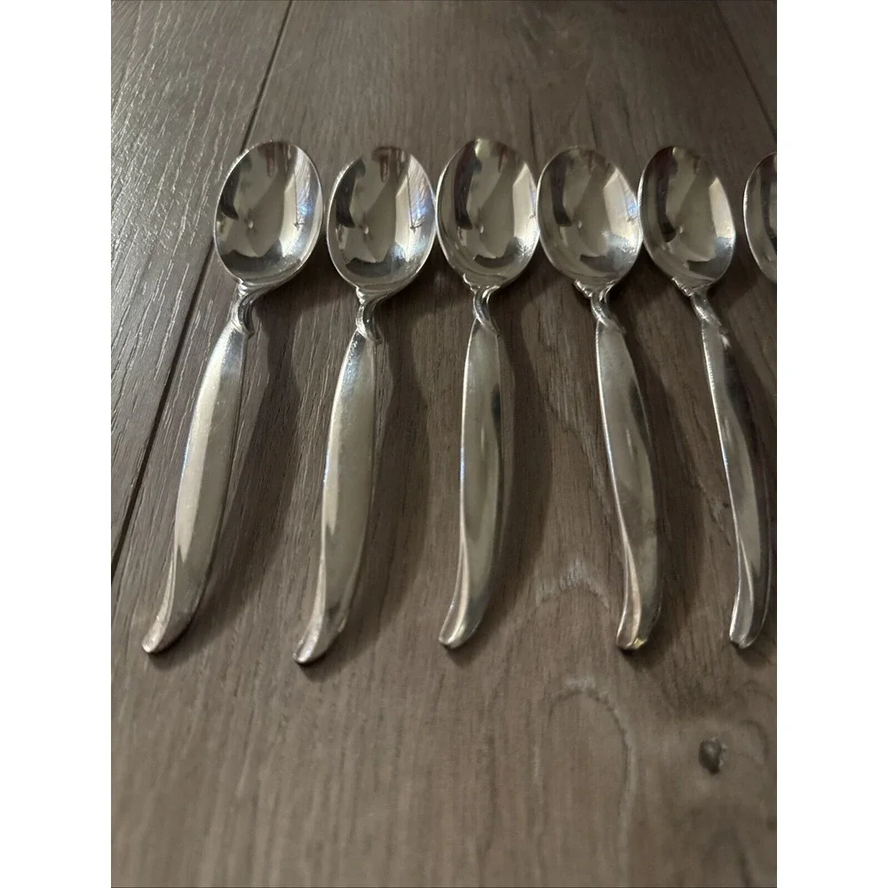 6 PCs 1847 Rogers Bros Teaspoons Flair‎ Pattern Silverplate Flatware